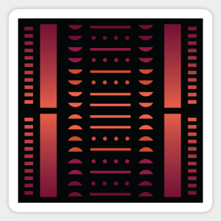 “Dimensional Civilization” - V.3 Orange/Red - (Geometric Art) (Dimensions) - Doc Labs Sticker